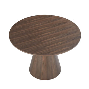 Round Modern Walnut Dining Table by Blak Hom Blak Hom