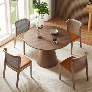 Round Modern Walnut Dining Table by Blak Hom Blak Hom