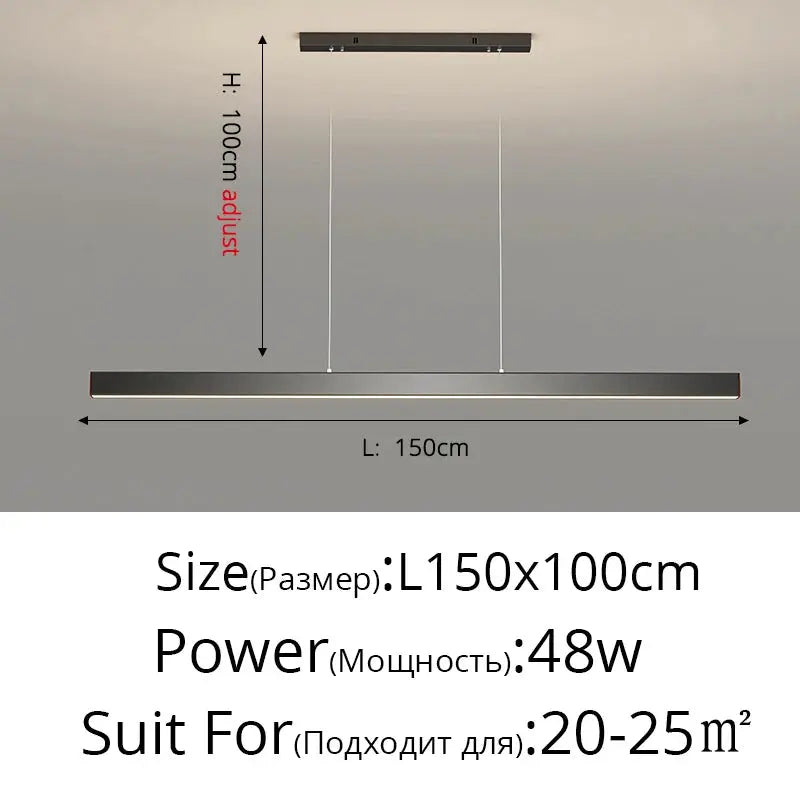 Modern Simple Led Pendant Lights Dining Room Table Lines Light Nordic Creative Bar Counter Long Strip Indoor Lighting Chandelier KATANA HOUSE