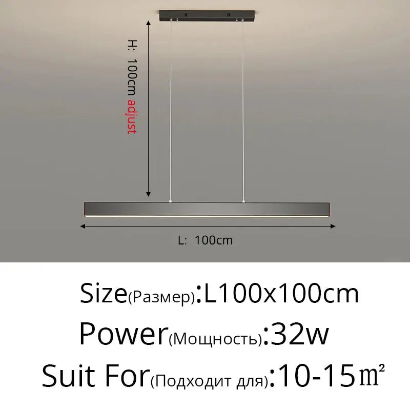 Modern Simple Led Pendant Lights Dining Room Table Lines Light Nordic Creative Bar Counter Long Strip Indoor Lighting Chandelier KATANA HOUSE