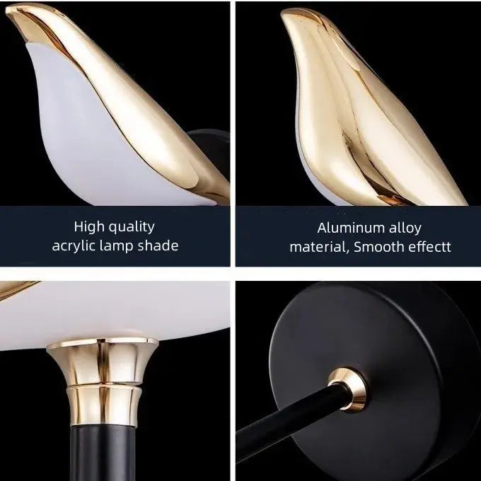 JYLIGHTING Modern Nordic LED Bird Wall Lamp Simple Decorative Metal Light with Adjustable Beam Angle Home Dining Room Kitchen KATANA HOUSE