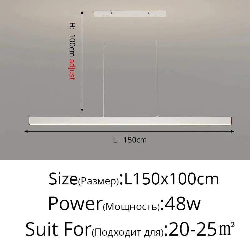 Modern Simple Led Pendant Lights Dining Room Table Lines Light Nordic Creative Bar Counter Long Strip Indoor Lighting Chandelier KATANA HOUSE