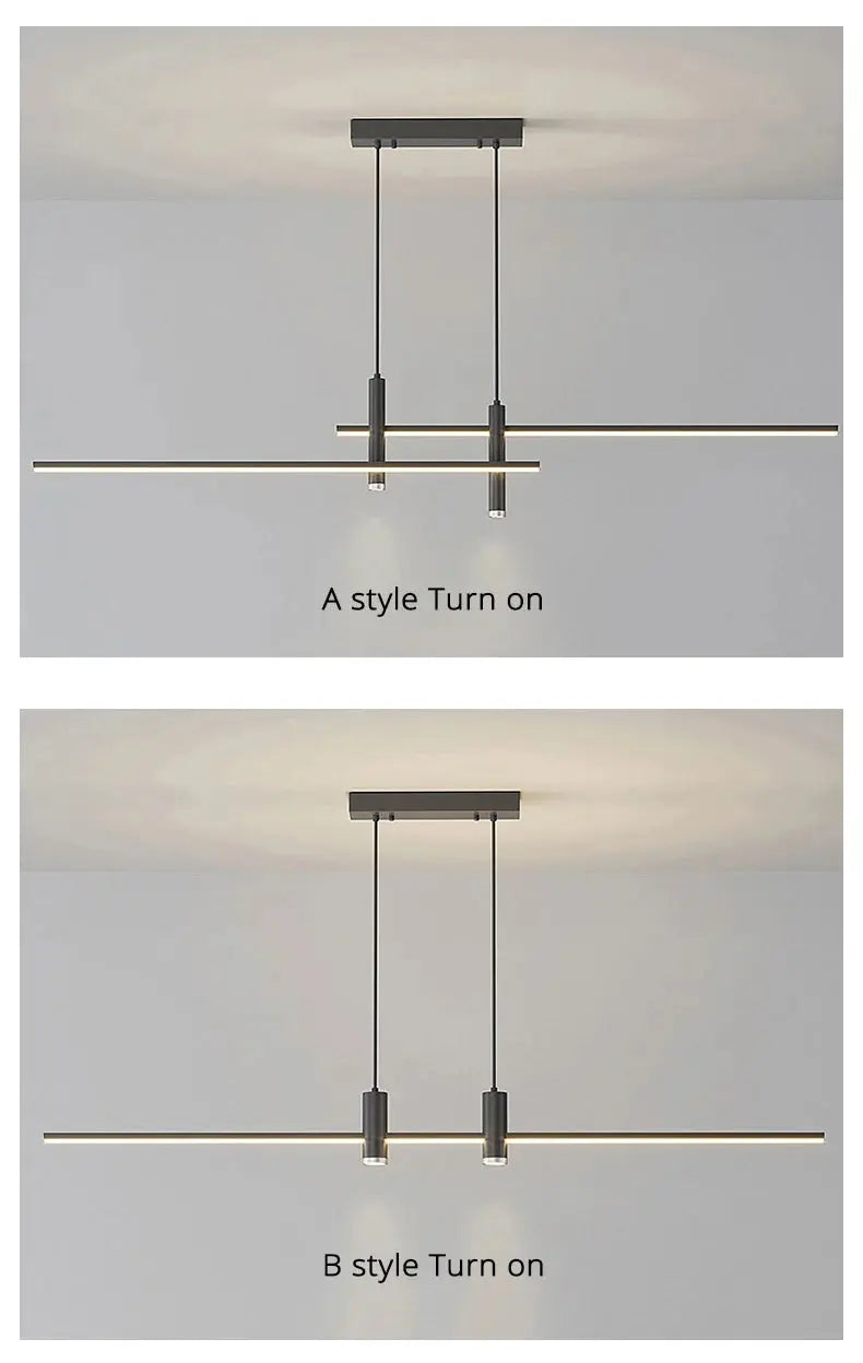 Modern Simple Led Pendant Lights Dining Room Table Lines Light Nordic Creative Bar Counter Long Strip Indoor Lighting Chandelier KATANA HOUSE