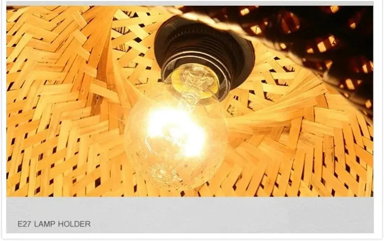 Classic 3Pcs Pendant Lamps Bambooo Wooden E27 Chandeliers Illumination Ceiling Lights Living Room Bedroom Home Lighting Decor KATANA HOUSE