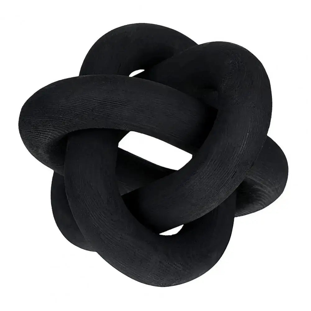 Wood Knot Decor Rustic Farmhouse Accent Hand Carved 3-Link Wood Chain Link Decor Living Room Bedroom Office Coffee Table Decor KATANA HOUSE