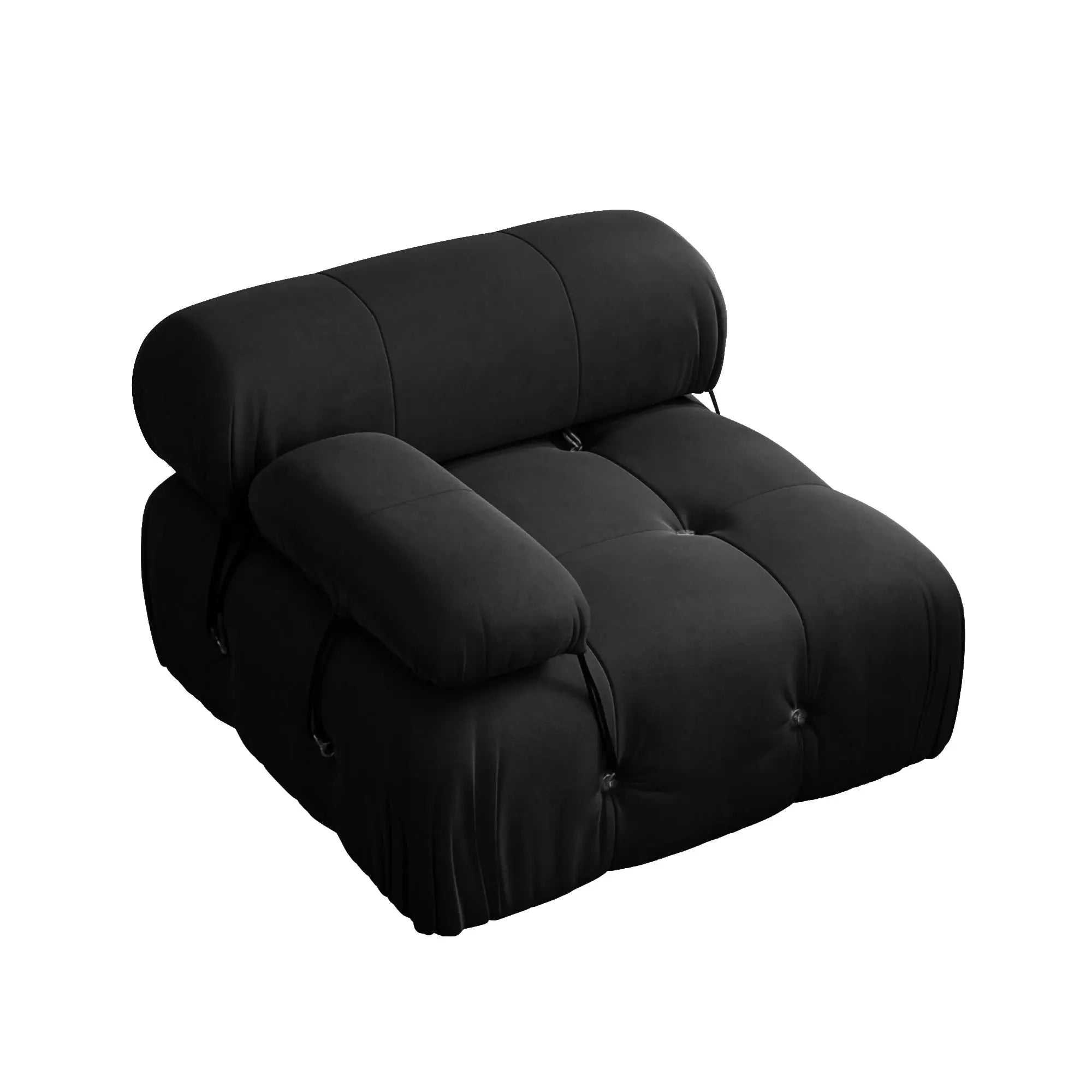Minimalist Sectional Sofa for Living Room Black Velvet Fabric Modular Couches with Ottomans Comfortable Lounge Couch Sofas Sets KATANA HOUSE