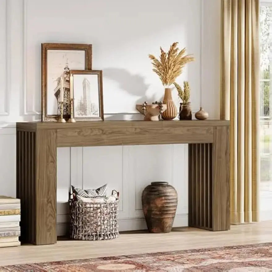 Console Table for Living Room, Farmhouse Entryway Table with Vertical Legs,Rectangular Sofa Tables Accent Table, Hallway, Foyer KATANA HOUSE
