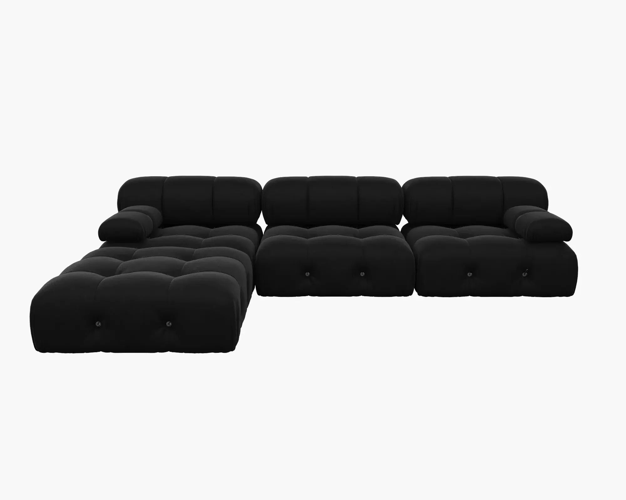 Minimalist Sectional Sofa for Living Room Black Velvet Fabric Modular Couches with Ottomans Comfortable Lounge Couch Sofas Sets KATANA HOUSE