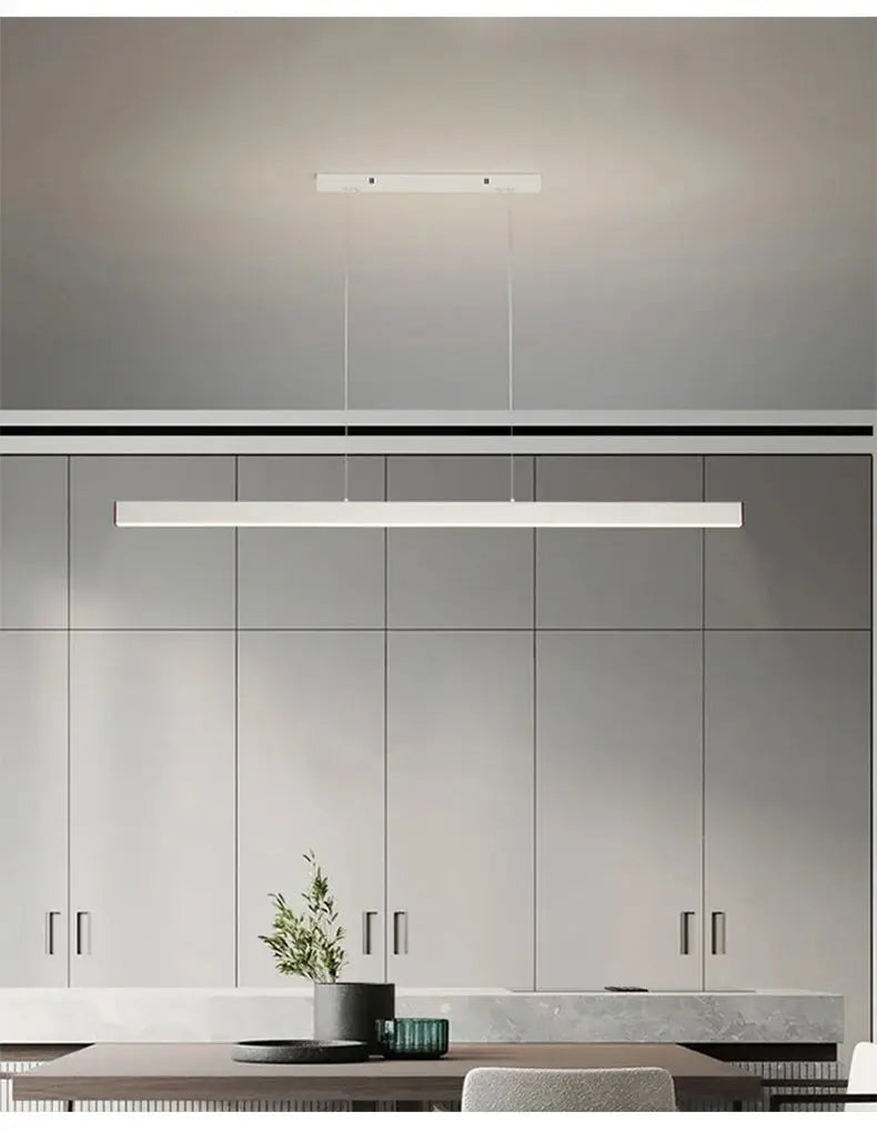 Modern Simple Led Pendant Lights Dining Room Table Lines Light Nordic Creative Bar Counter Long Strip Indoor Lighting Chandelier KATANA HOUSE