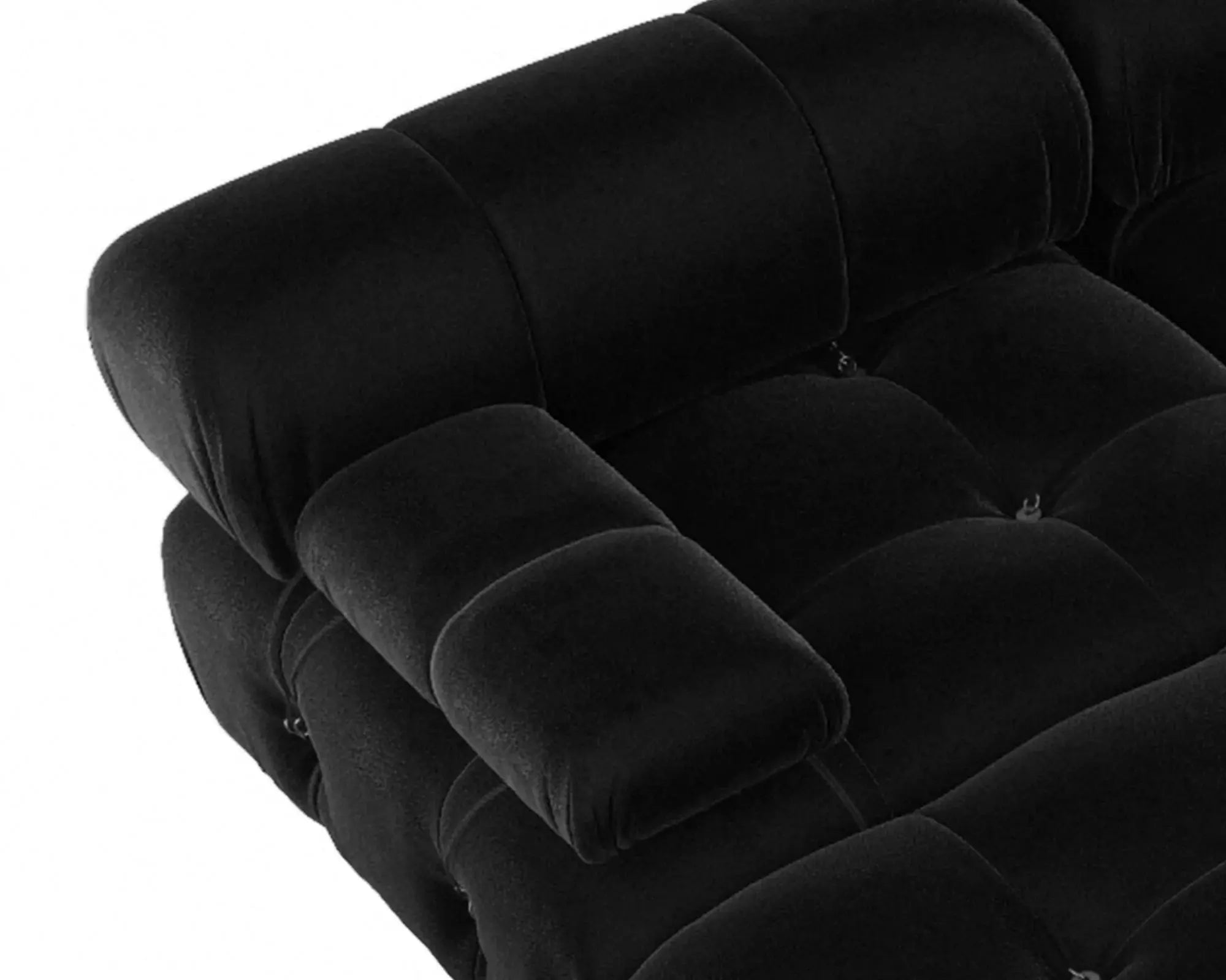 Minimalist Sectional Sofa for Living Room Black Velvet Fabric Modular Couches with Ottomans Comfortable Lounge Couch Sofas Sets KATANA HOUSE