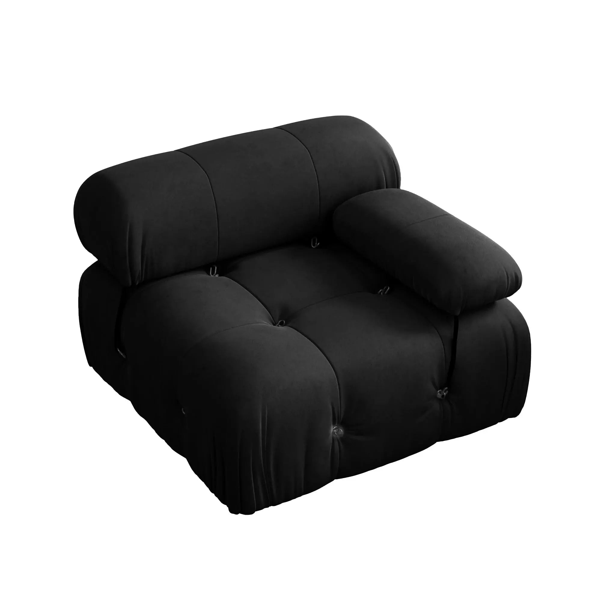Minimalist Sectional Sofa for Living Room Black Velvet Fabric Modular Couches with Ottomans Comfortable Lounge Couch Sofas Sets KATANA HOUSE