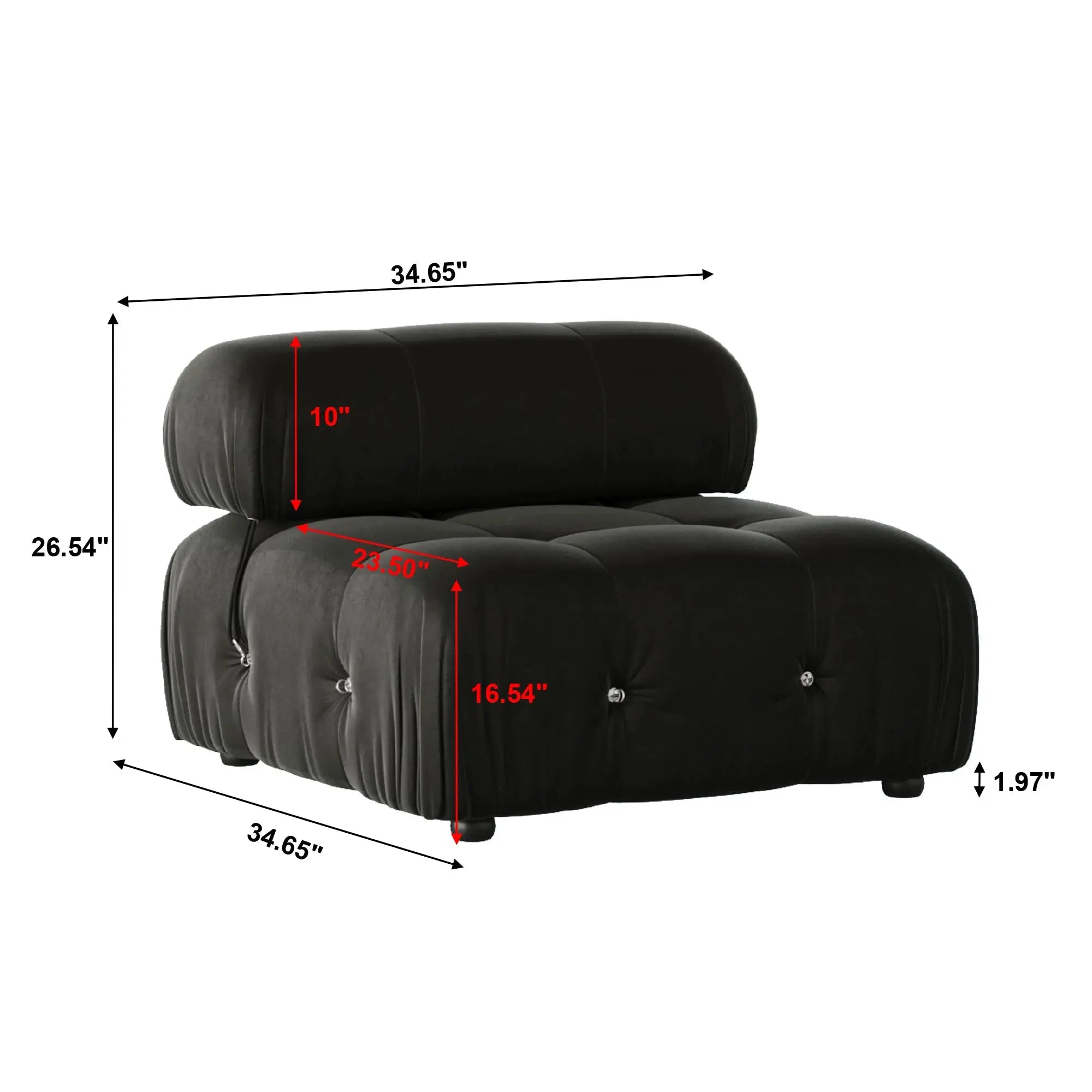 Minimalist Sectional Sofa for Living Room Black Velvet Fabric Modular Couches with Ottomans Comfortable Lounge Couch Sofas Sets KATANA HOUSE