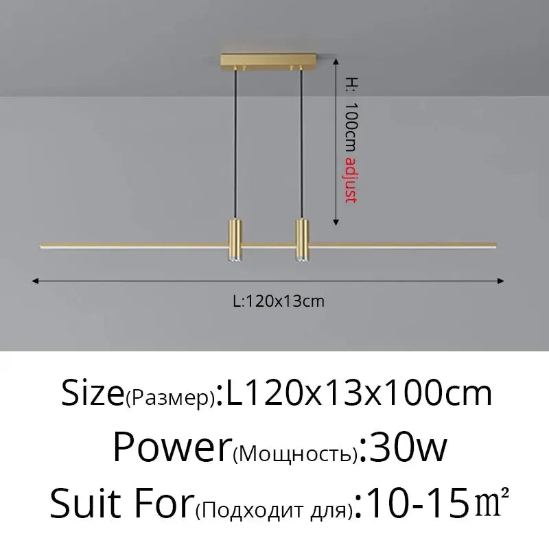 Modern Simple Led Pendant Lights Dining Room Table Lines Light Nordic Creative Bar Counter Long Strip Indoor Lighting Chandelier KATANA HOUSE