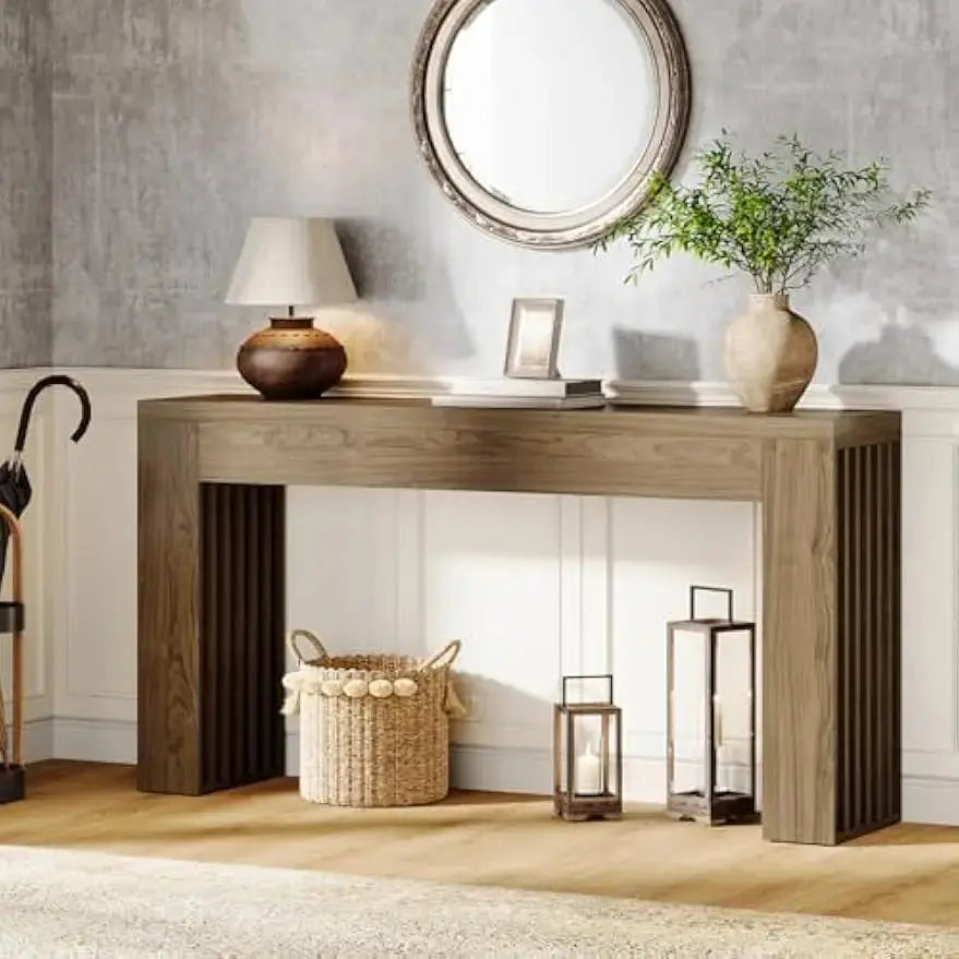 Console Table for Living Room, Farmhouse Entryway Table with Vertical Legs,Rectangular Sofa Tables Accent Table, Hallway, Foyer KATANA HOUSE