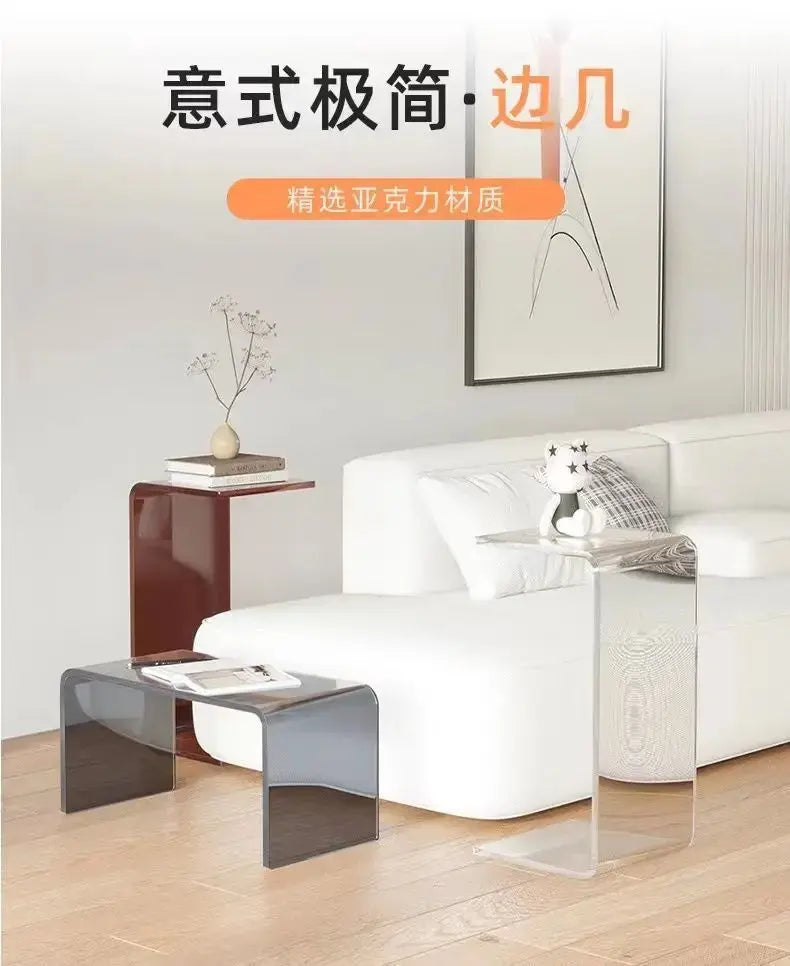 Transparent Acrylic Coffee Table Minimalist Sofa Side Table Living Room Side Table Simple Living Room Bay Window Coffee Tables KATANA HOUSE