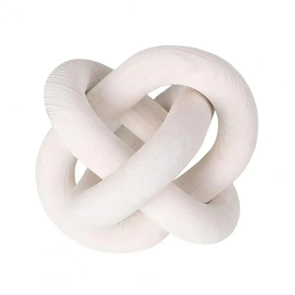 Wood Knot Decor Rustic Farmhouse Accent Hand Carved 3-Link Wood Chain Link Decor Living Room Bedroom Office Coffee Table Decor KATANA HOUSE