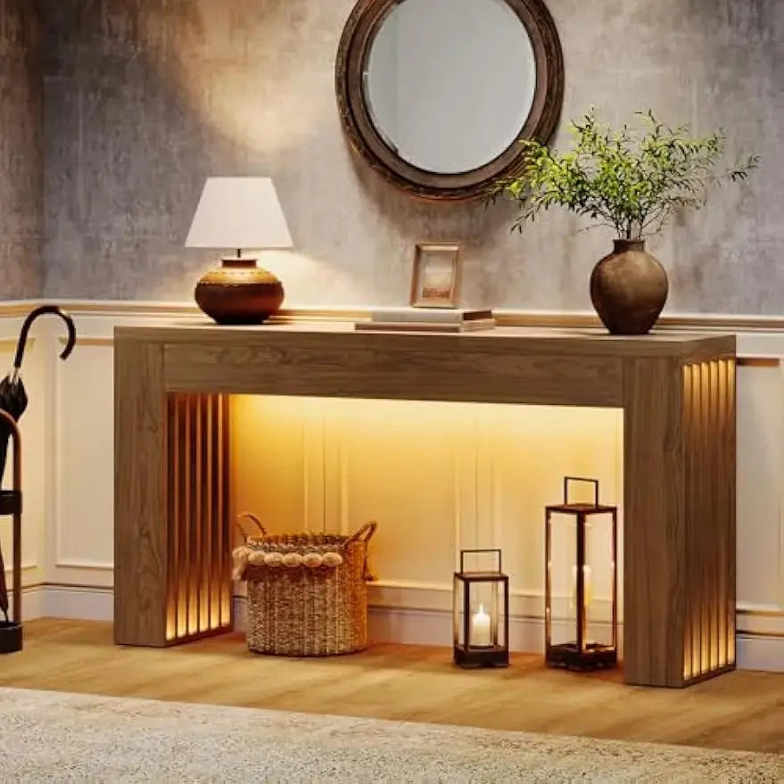 Console Table for Living Room, Farmhouse Entryway Table with Vertical Legs,Rectangular Sofa Tables Accent Table, Hallway, Foyer KATANA HOUSE