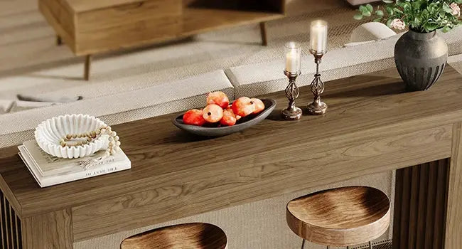 Console Table for Living Room, Farmhouse Entryway Table with Vertical Legs,Rectangular Sofa Tables Accent Table, Hallway, Foyer KATANA HOUSE