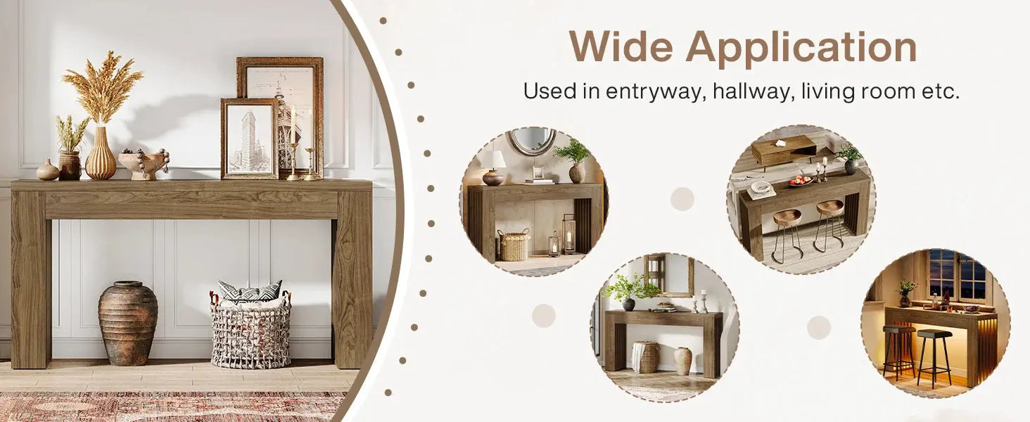 Console Table for Living Room, Farmhouse Entryway Table with Vertical Legs,Rectangular Sofa Tables Accent Table, Hallway, Foyer KATANA HOUSE