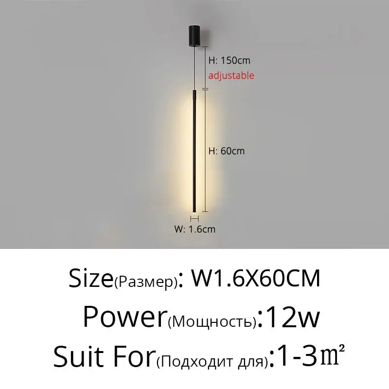 Modern Simple Led Pendant Lights Dining Room Table Lines Light Nordic Creative Bar Counter Long Strip Indoor Lighting Chandelier KATANA HOUSE