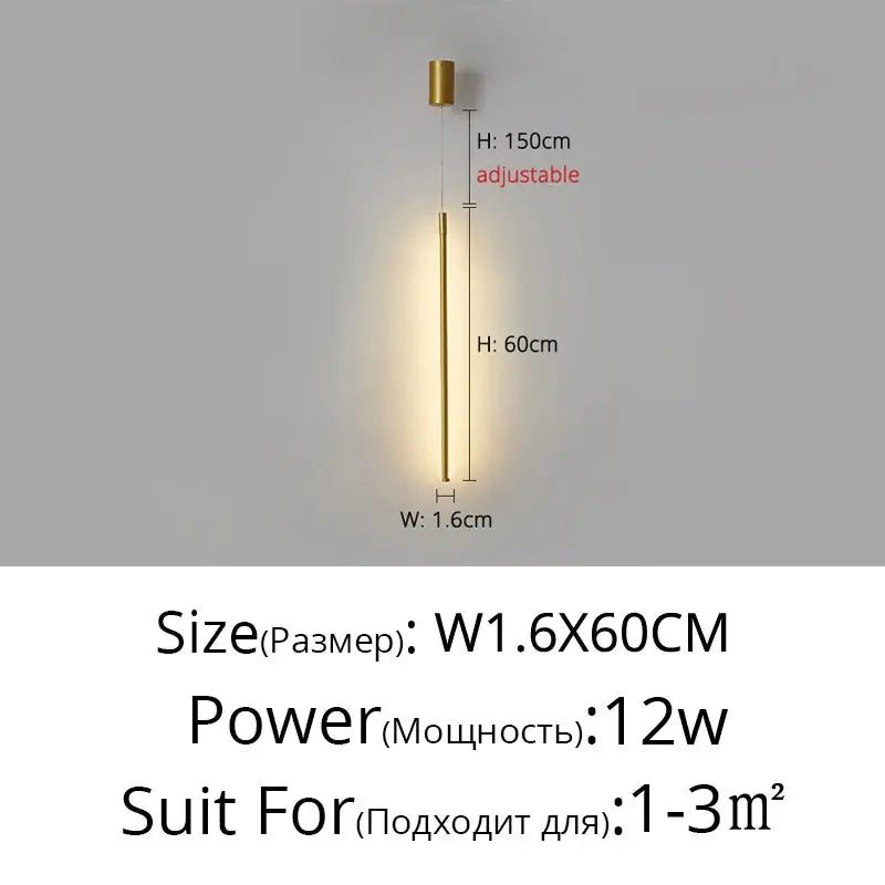 Modern Simple Led Pendant Lights Dining Room Table Lines Light Nordic Creative Bar Counter Long Strip Indoor Lighting Chandelier KATANA HOUSE