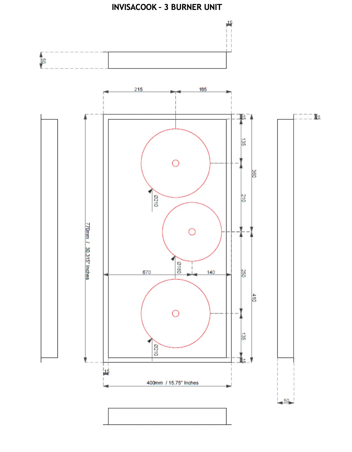 Invisacook Three Burner Unit Invisible Cooktop (Copy) KATANA HOUSE