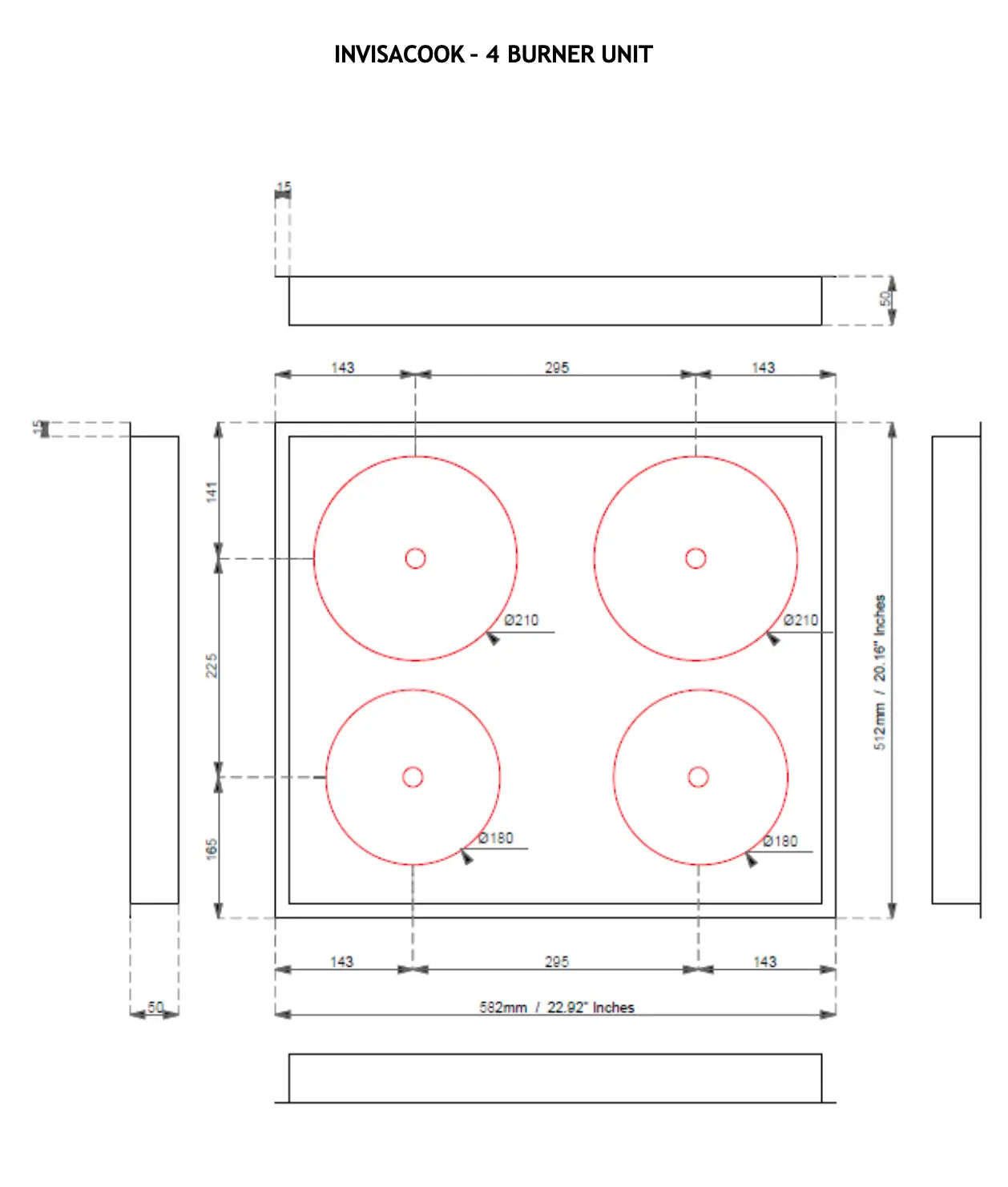 Invisacook Four Burner Unit Invisible Cooktop KATANA HOUSE