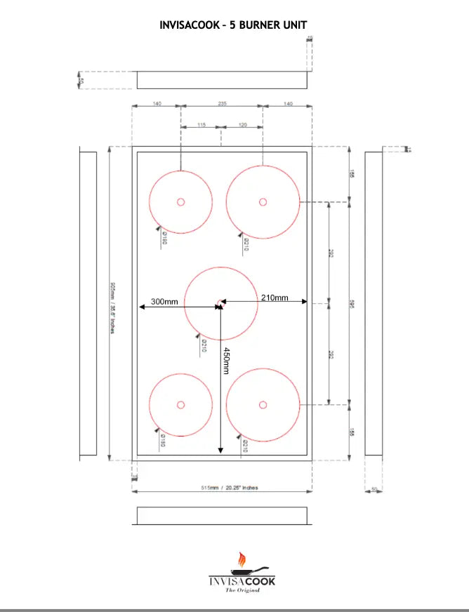 Invisacook five Burner Unit Invisible Cooktop KATANA HOUSE