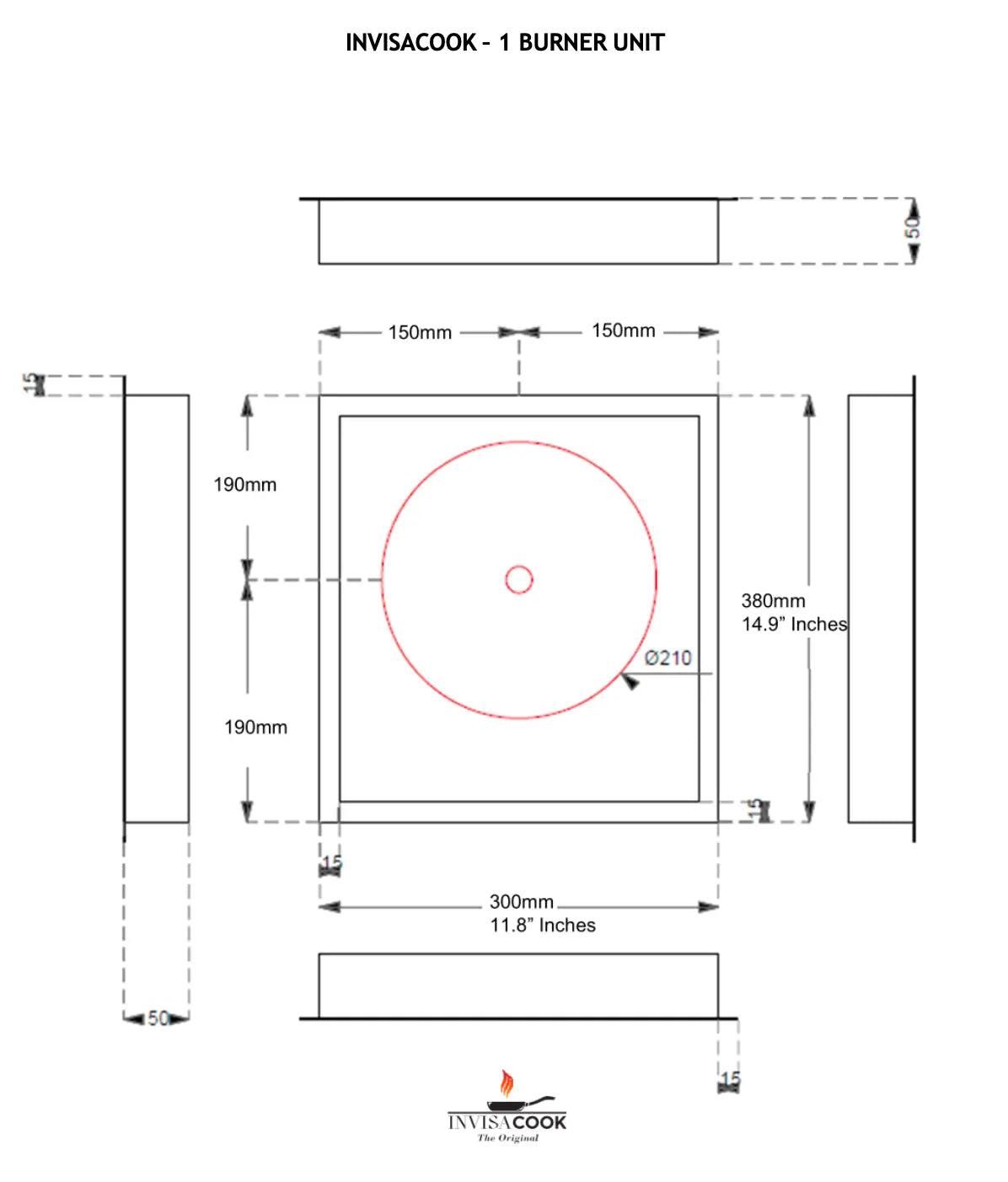 Invisacook One Burner Unit Invisible Cooktop KATANA HOUSE