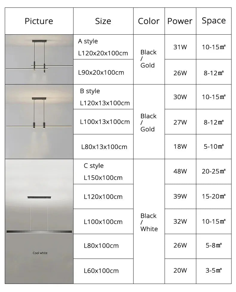 Modern Simple Led Pendant Lights Dining Room Table Lines Light Nordic Creative Bar Counter Long Strip Indoor Lighting Chandelier KATANA HOUSE