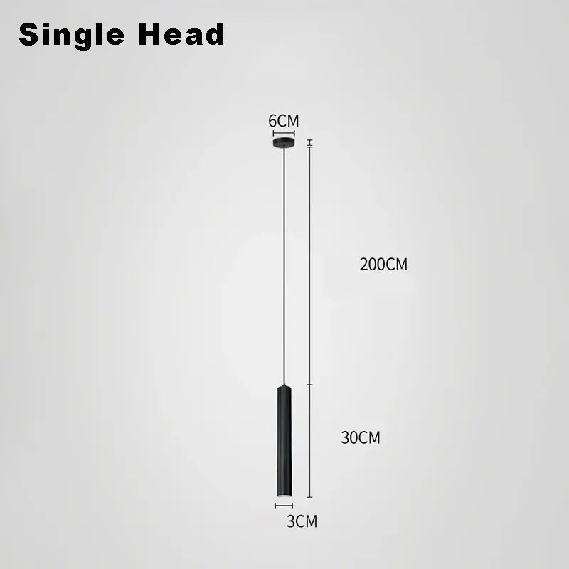 Modern Nordic Led Pendant Lamp Double head Pendant Light Dining Room 2m Hanging Lamp Pipe Decora Cylinder Pipe Line chandelier KATANA HOUSE