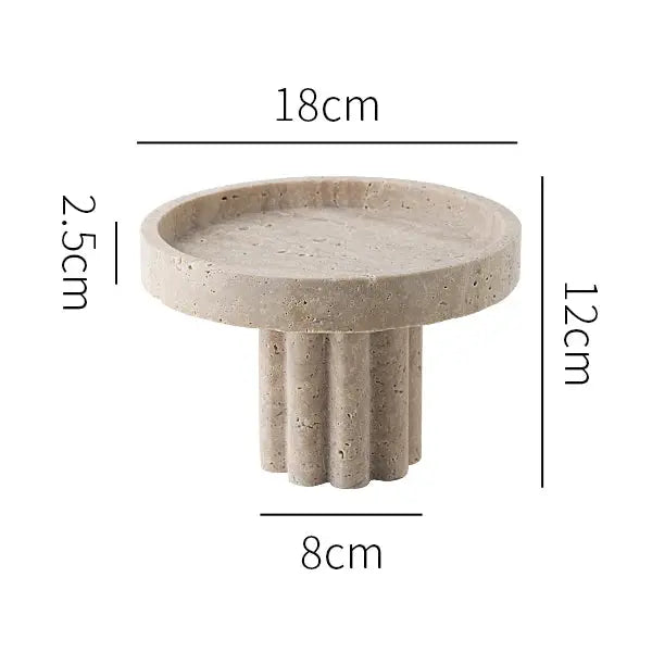 Luxury Marble Serving Tray with Legs, Decorative Travertine Dish for Coffee Table Decor, Stone Vanity Tray for Perfume Candles KATANA HOUSE