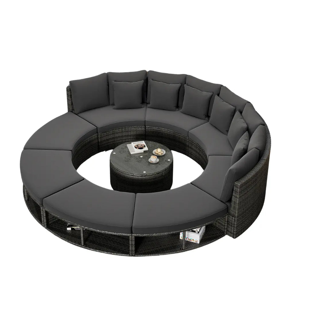 9-Piece  Luxury Circular Outdoor Patio Furniture by Blak Hom Blak Hom