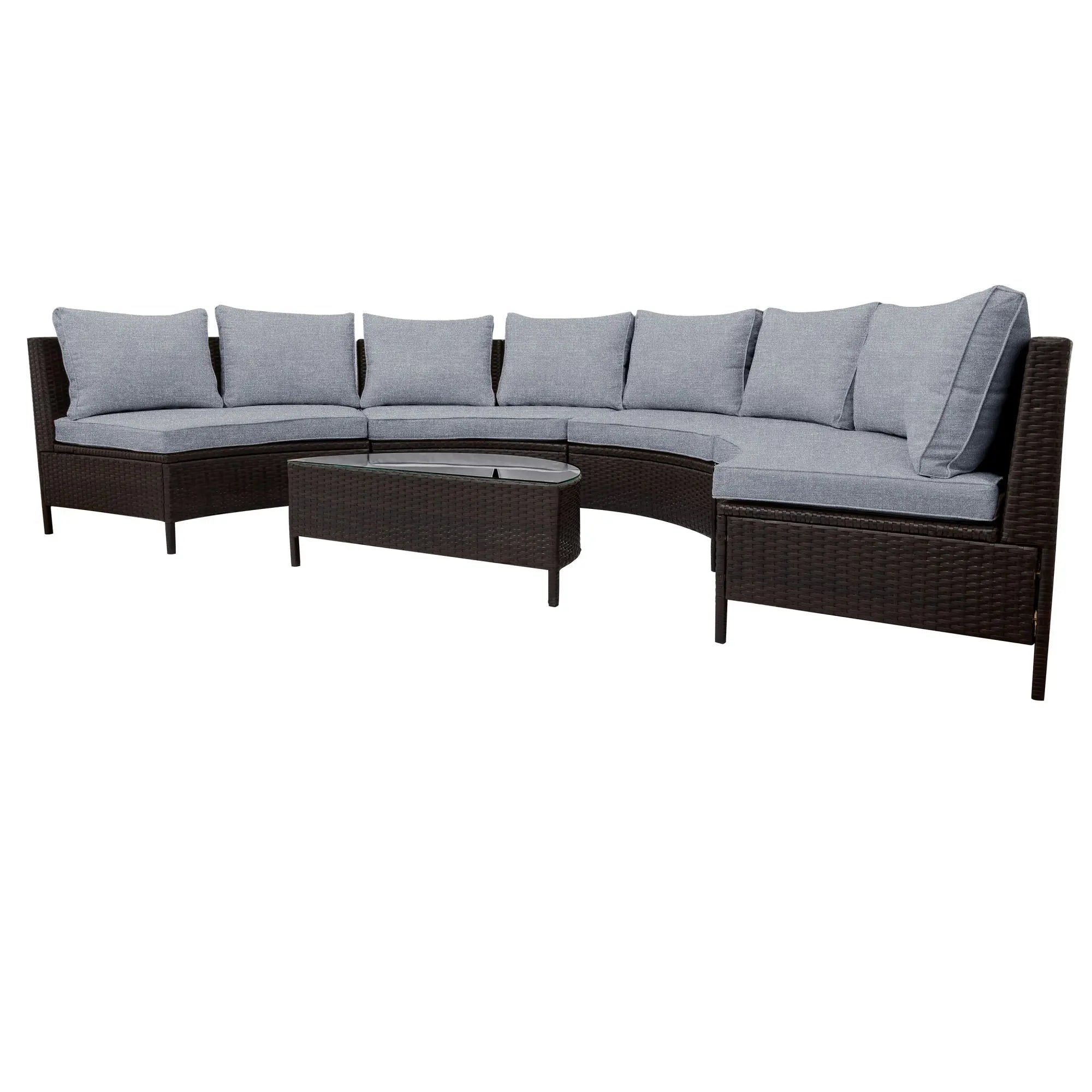 5 Pieces All-Weather PE Rattan Wicker Sofa Set by Blak Hom Blak Hom