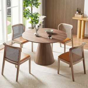 Round Modern Walnut Dining Table by Blak Hom Blak Hom