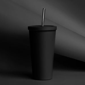 Insulated Coffee Religion tumbler with a straw - COFFEE RELIGION