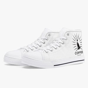 Kick COFFEE RELIGION Classic High Sneakers Canvas Shoes - White/Black COFFEE RELIGION