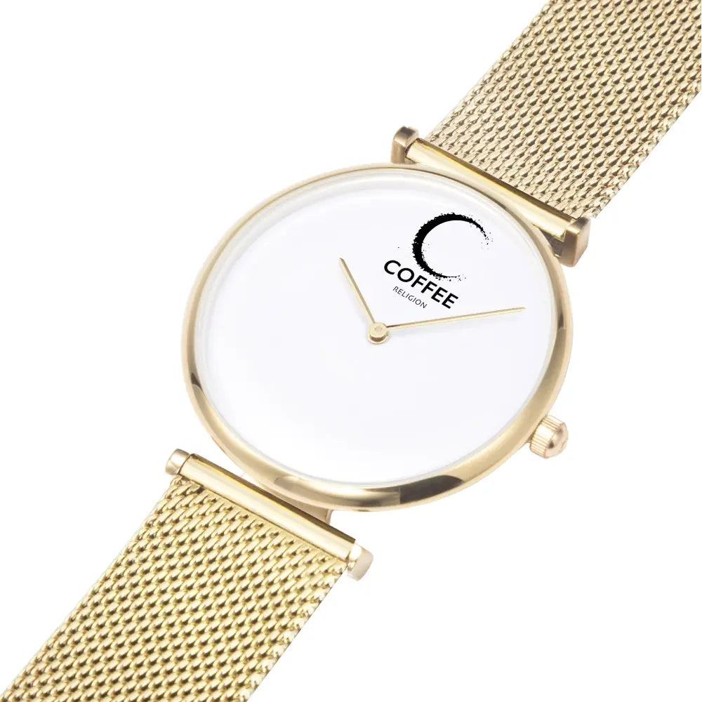 COFFEE RELIGION COFFEE TIME Palm Beach Gold Minimalist Watch JetPrint Fulfillment