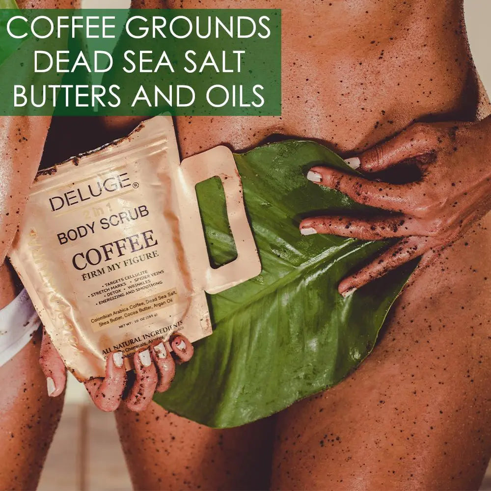 Deluge Organic Coffee Body and Face Scrub Natural, stretch marks, cellulite DELUGE Cosmetics