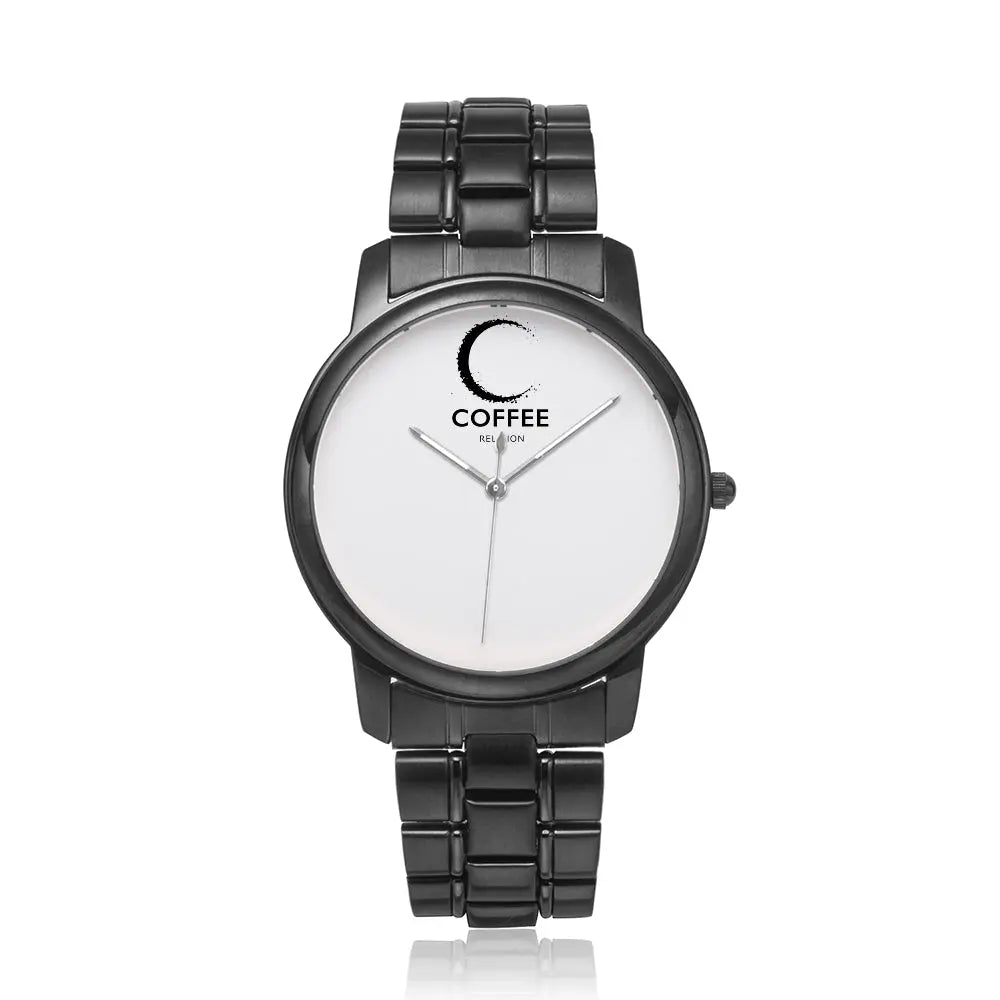 COFFEE RELIGION MIAMI COFFEE TIME Minimalist Watch in Black JetPrint Fulfillment