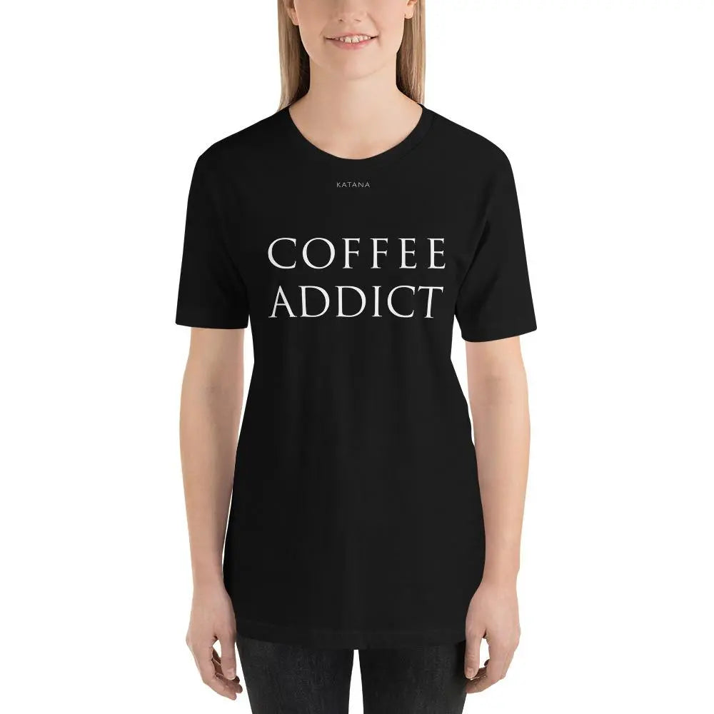 COFFEE ADDICT Boyfriend Fit Unisex T-Shirt Short-Sleeve Tee - COFFEE RELIGION