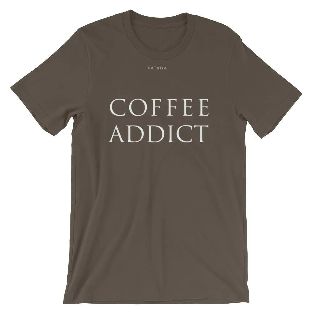 COFFEE ADDICT Boyfriend Fit Unisex T-Shirt Short-Sleeve Tee - COFFEE RELIGION