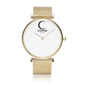 COFFEE RELIGION COFFEE TIME Palm Beach Gold Minimalist Watch JetPrint Fulfillment