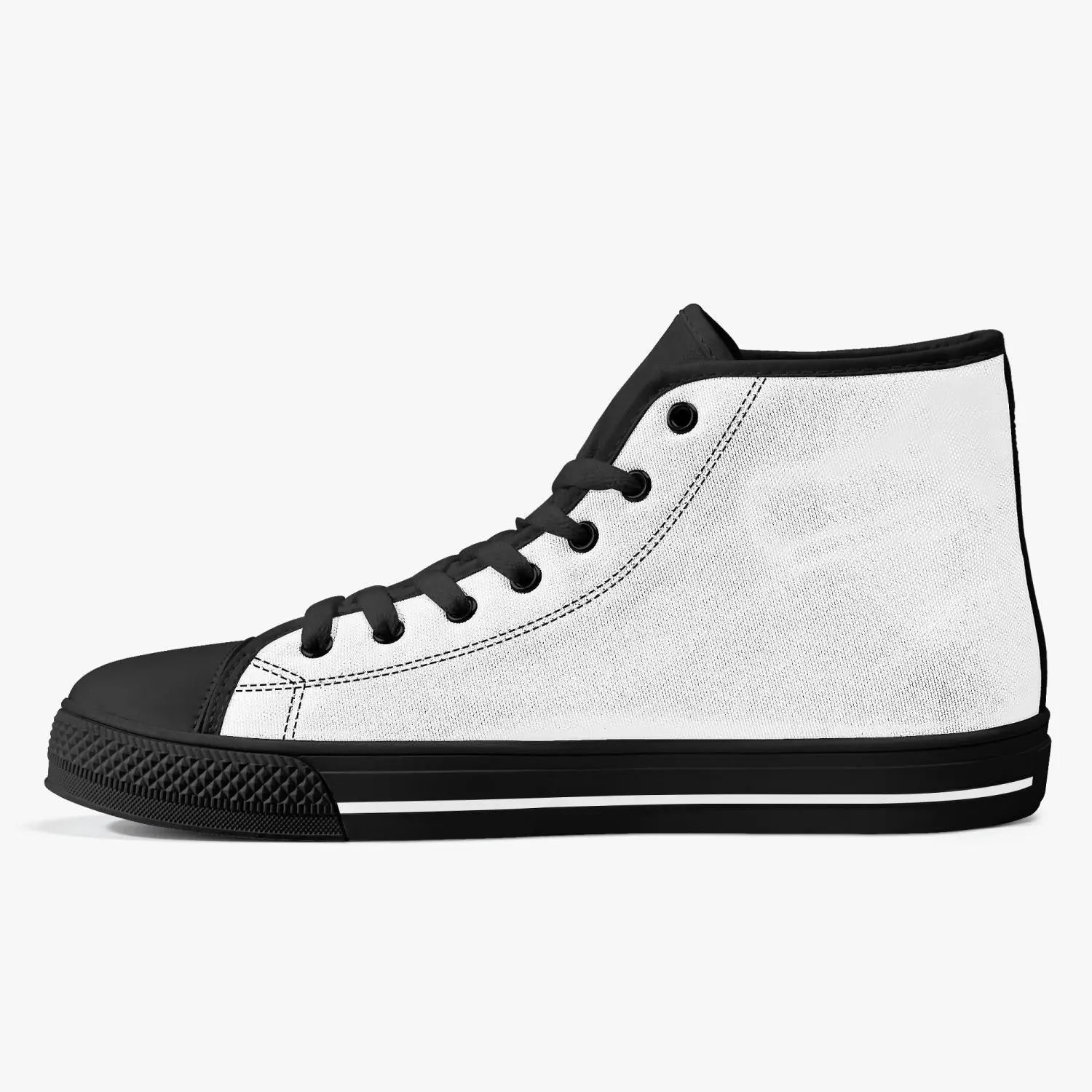 Coffee Religion Moon Walk Classic High Sneakers Canvas Shoes - White/Black Coffee Religion