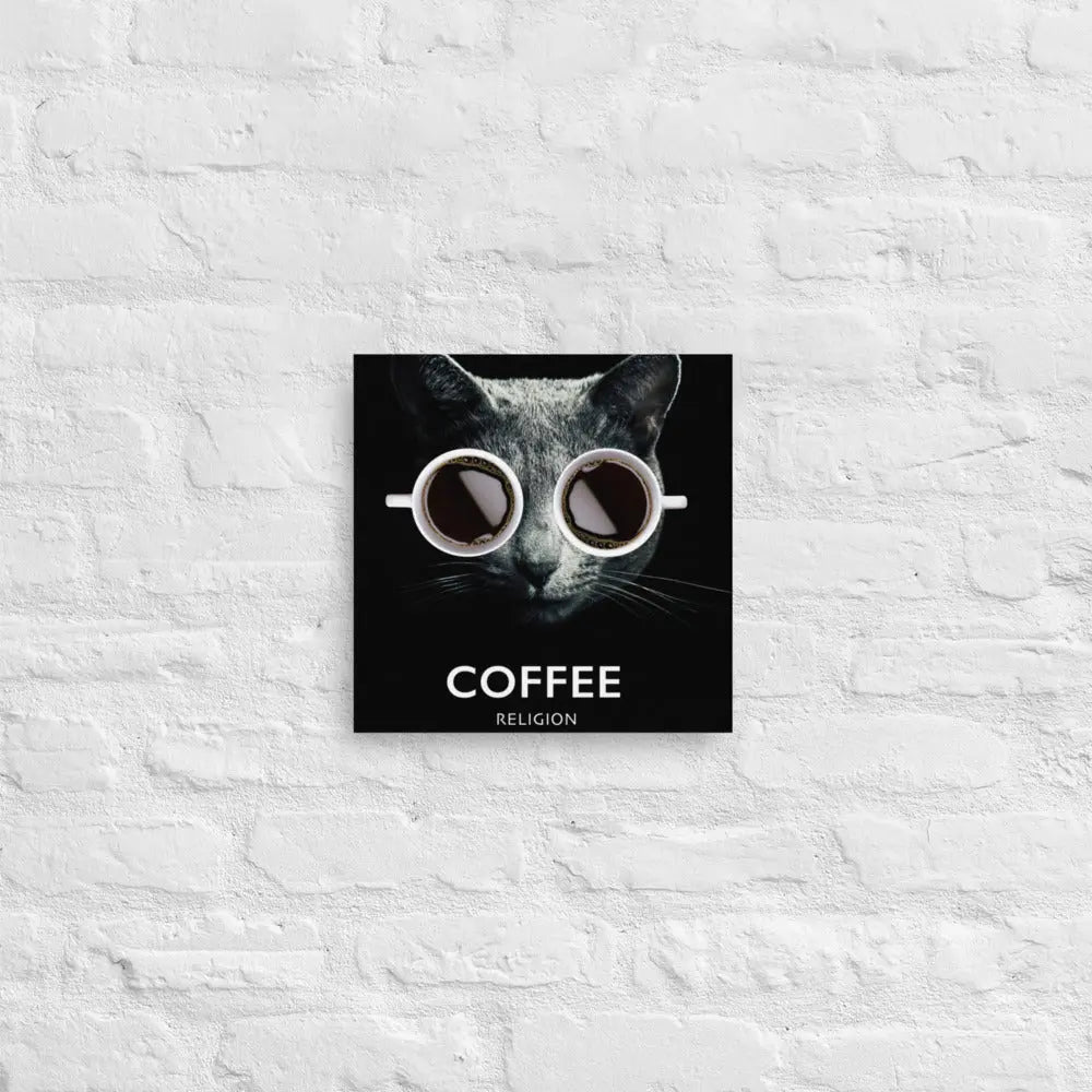 Coffee Religion Cat Canvas Decor Wall Art COFFEE RELIGION