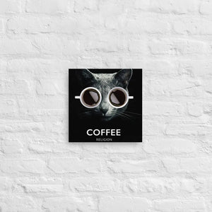 Coffee Religion Cat Canvas Decor Wall Art COFFEE RELIGION