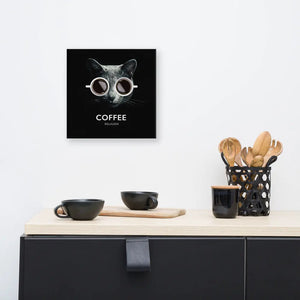 Coffee Religion Cat Canvas Wall Art COFFEE RELIGION