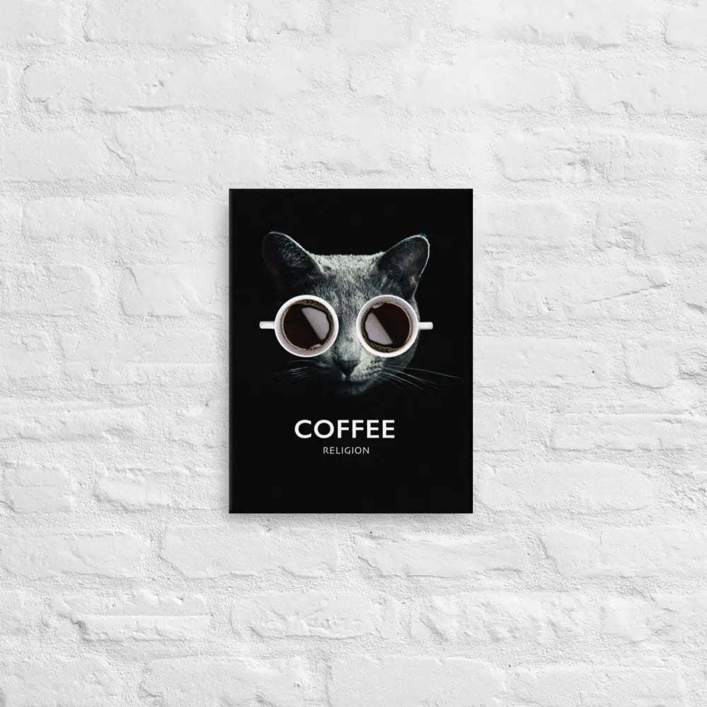 Coffee Religion Cat Canvas Decor Wall Art COFFEE RELIGION