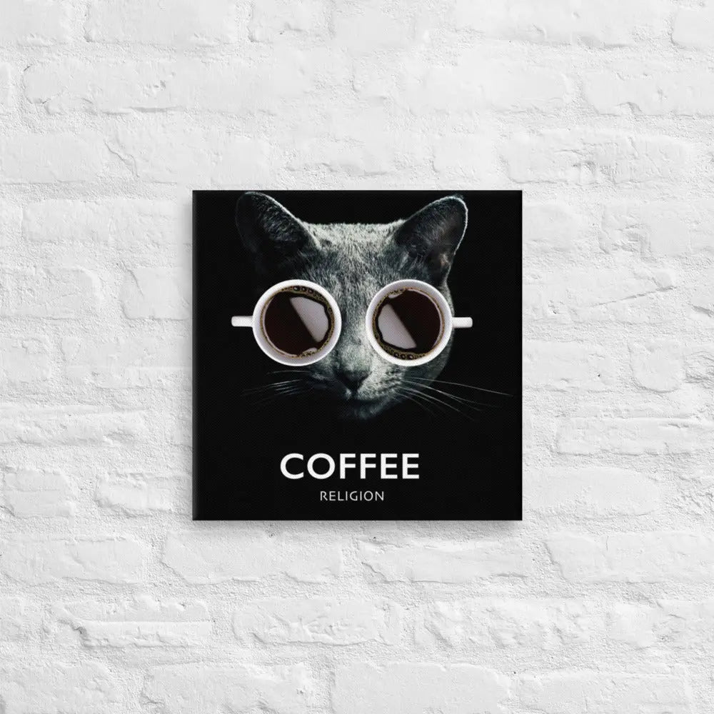 Coffee Religion Cat Canvas Decor Wall Art COFFEE RELIGION