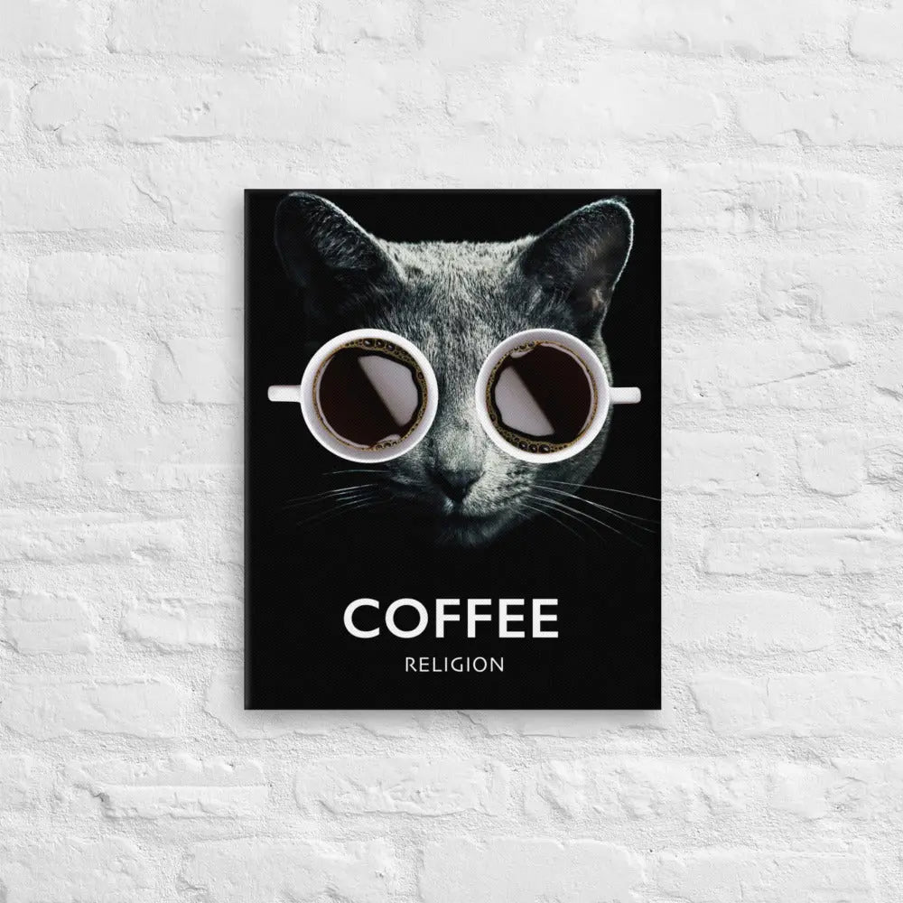 Coffee Religion Cat Canvas Decor Wall Art COFFEE RELIGION